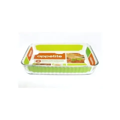Форма стеклянная прямоугольная 30x23x6см,6л
