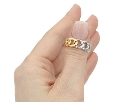 Кольцо Цепь, биколор