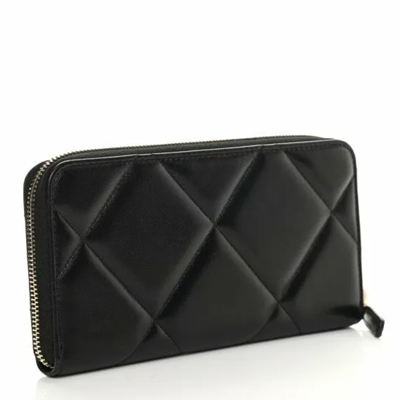 Стеганый бумажник на молнии Chanel 19 из кожи