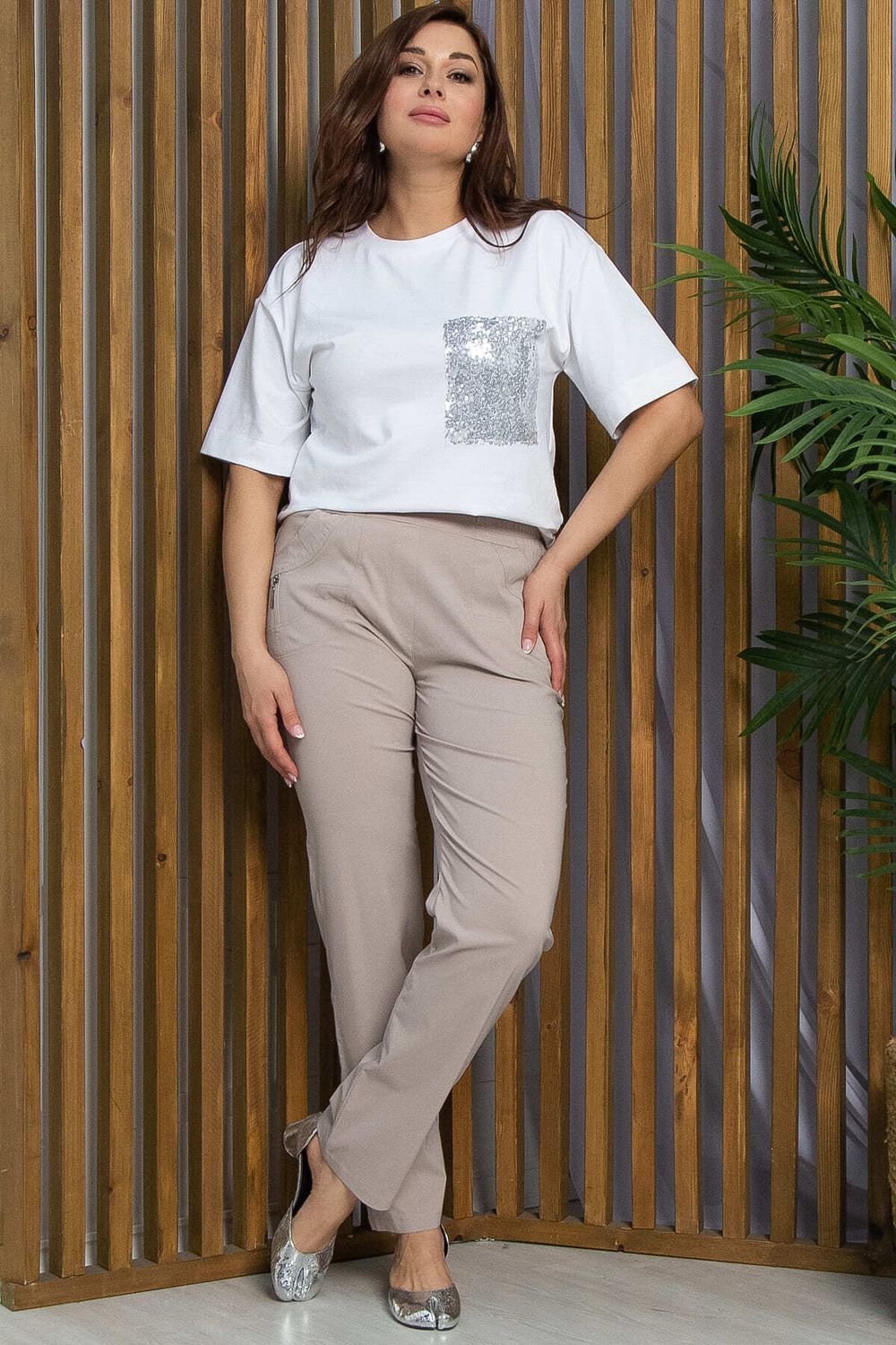 Брюки Бланж (бежевые) Б13391-18М LT Collection