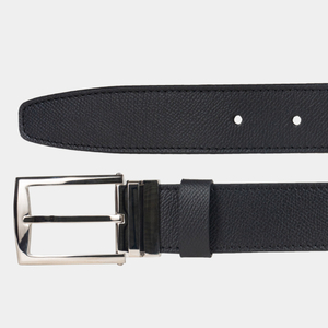 Мужской ремень из кожи сафьяно 35 мм, чёрный