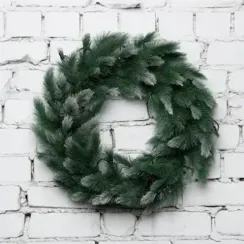 Рождественский венок Сибирский Кедр 60 см., леска, 60 теп.белых ламп., ЕлкиТорг (52113)