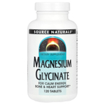 Source Naturals, Глицинат магния, 120 таблеток