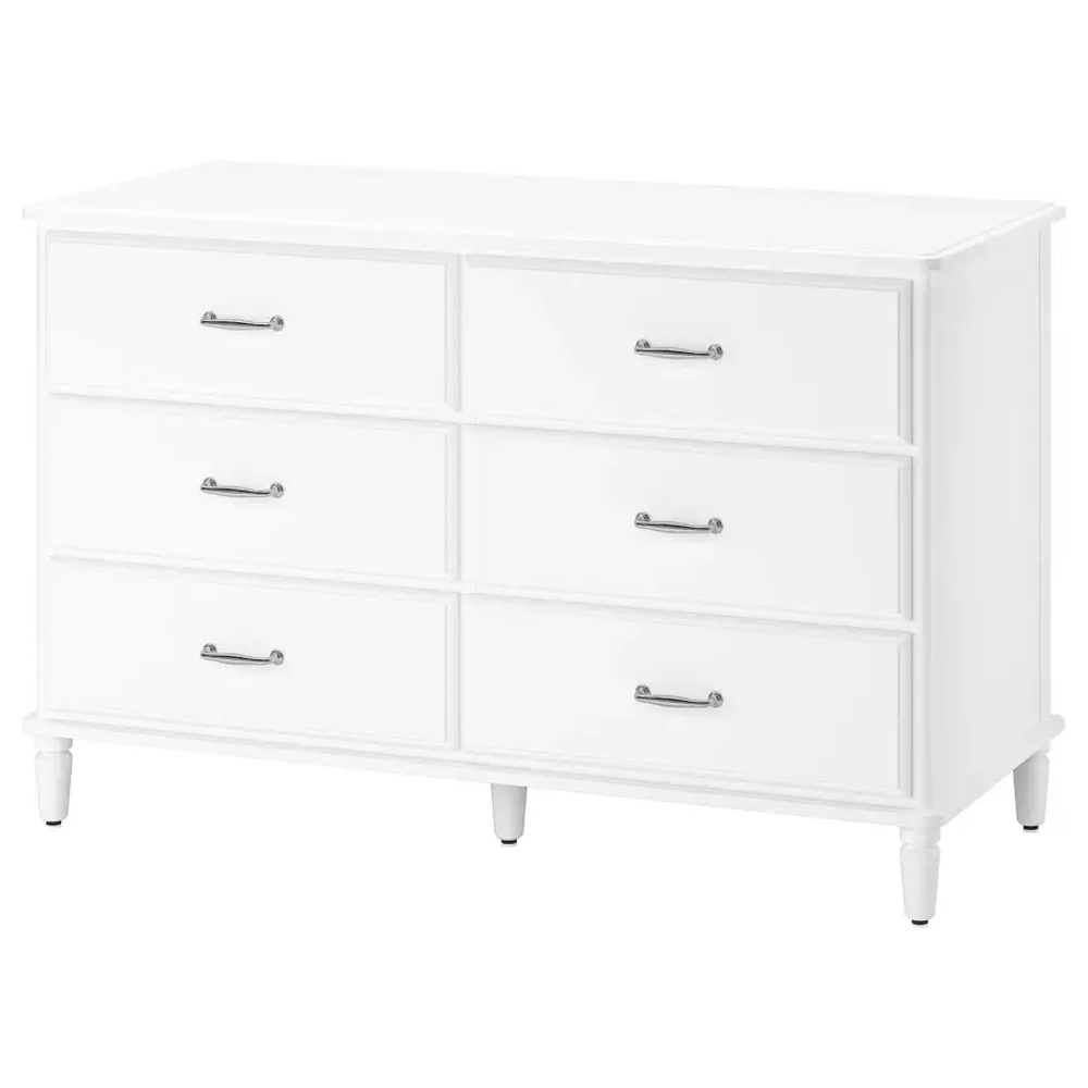 Комод с 6 ящиками - IKEA TYSSEDAL/ТИССЕДАЛЬ ИКЕА, 54х76х87 см, белый