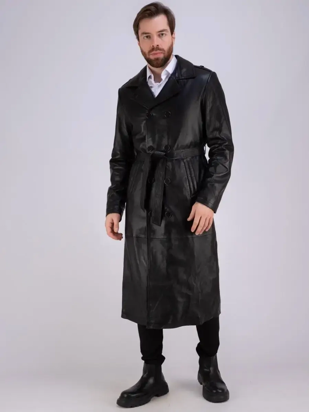 Плащ кожаный из натуральной кожи Турция