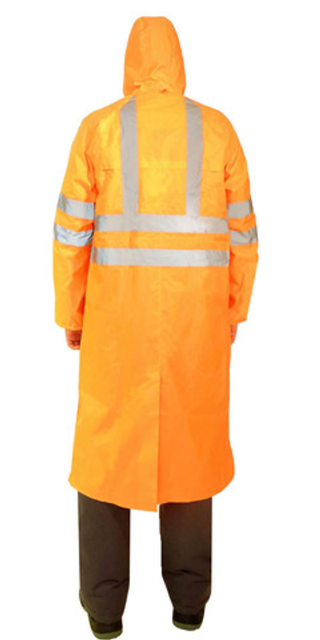 Плащ сигнальный нейлон с ПВХ с СОП оранжевый