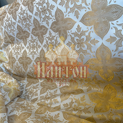 Парча "Вера" белая с золотом