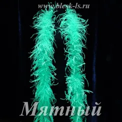 Пушистый боа страуса, 3 нити, Мятное, длина нити 12-15 см