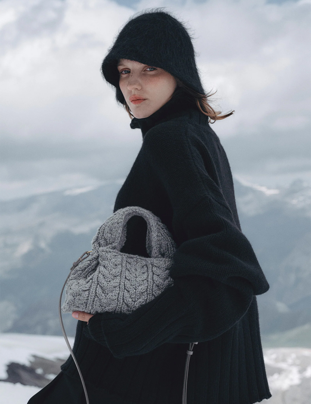 Сумка Polene Numéro Neuf Mini Edition Merino Stone