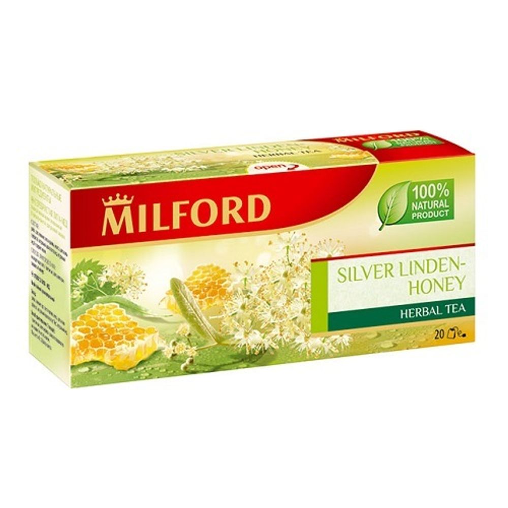 Milford серебристая липа-мед, 20 пакетиков