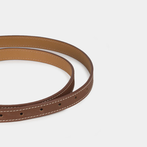 Женский ремень 20 мм из кожи теленка, коричневого цвета