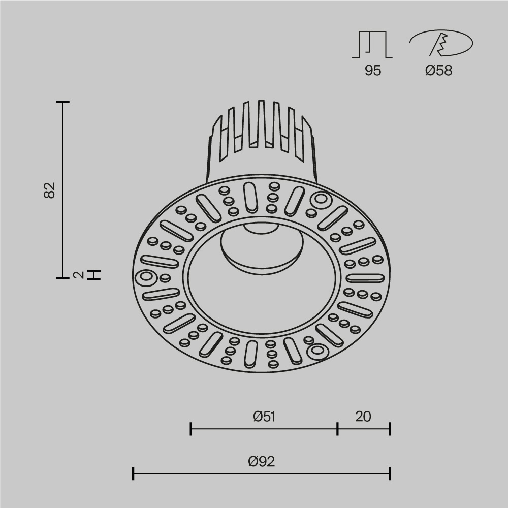 Встраиваемый светильник Technical DL124-10W-2.7K-TRS-W