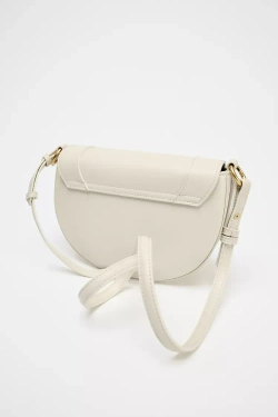 ZARA СУМКА ОВАЛЬНОЙ ФОРМЫ С ПЛЕЧЕВЫМ РЕМНЕМ, ЭКРЮ
