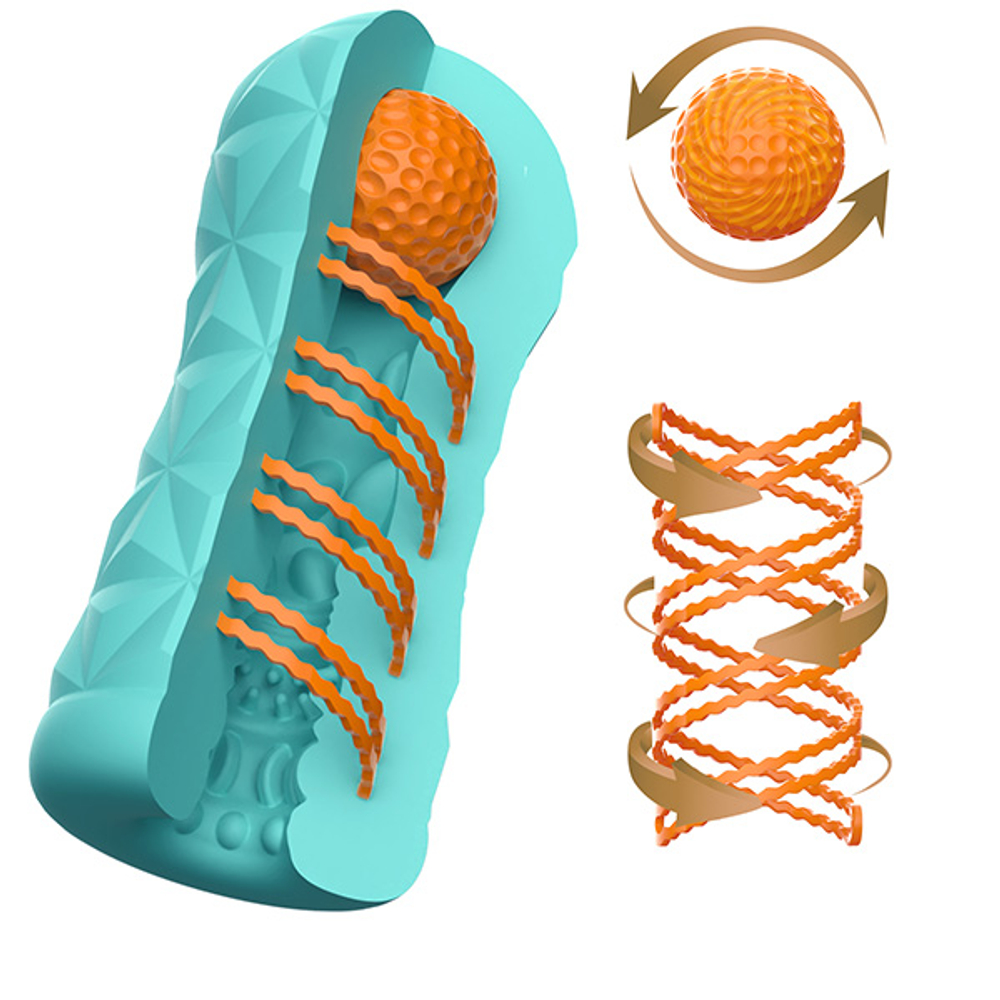 Голубой мастурбатор 14,5см в колбе Pretty Love Victoria Caspar Masturbation Sleeve BM-009229T6-3