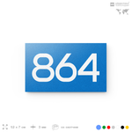 Номер на дверь 864, табличка на дверь для офиса, квартиры, кабинета, аудитории, склада, голубая 120х70 мм, Айдентика Технолоджи