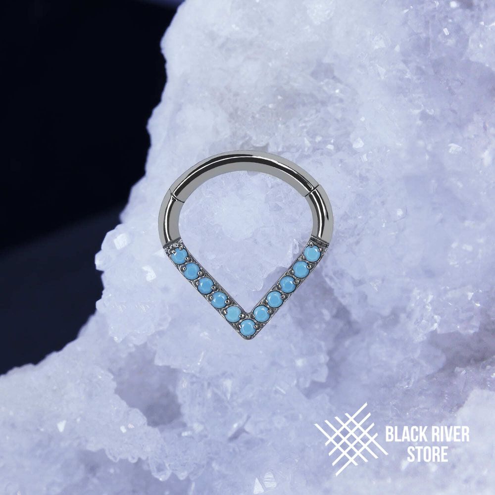 Кликер Drop Turquoise CZ 1.2мм