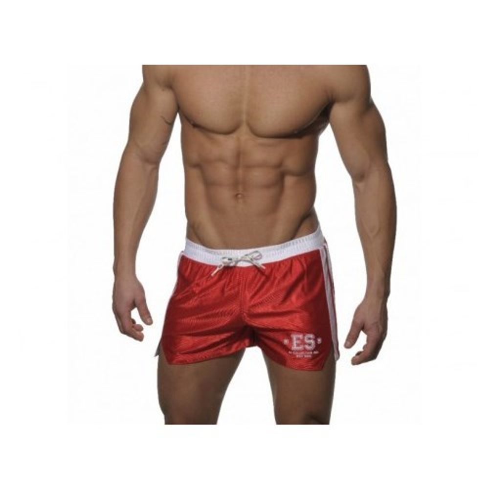 Мужские спортивные шорты красные с белым поясом ES Collection SHORTS RED- WHITE Мужские спортивные шорты красные с белым поясом ES Collection SHORTS RED- WHITE