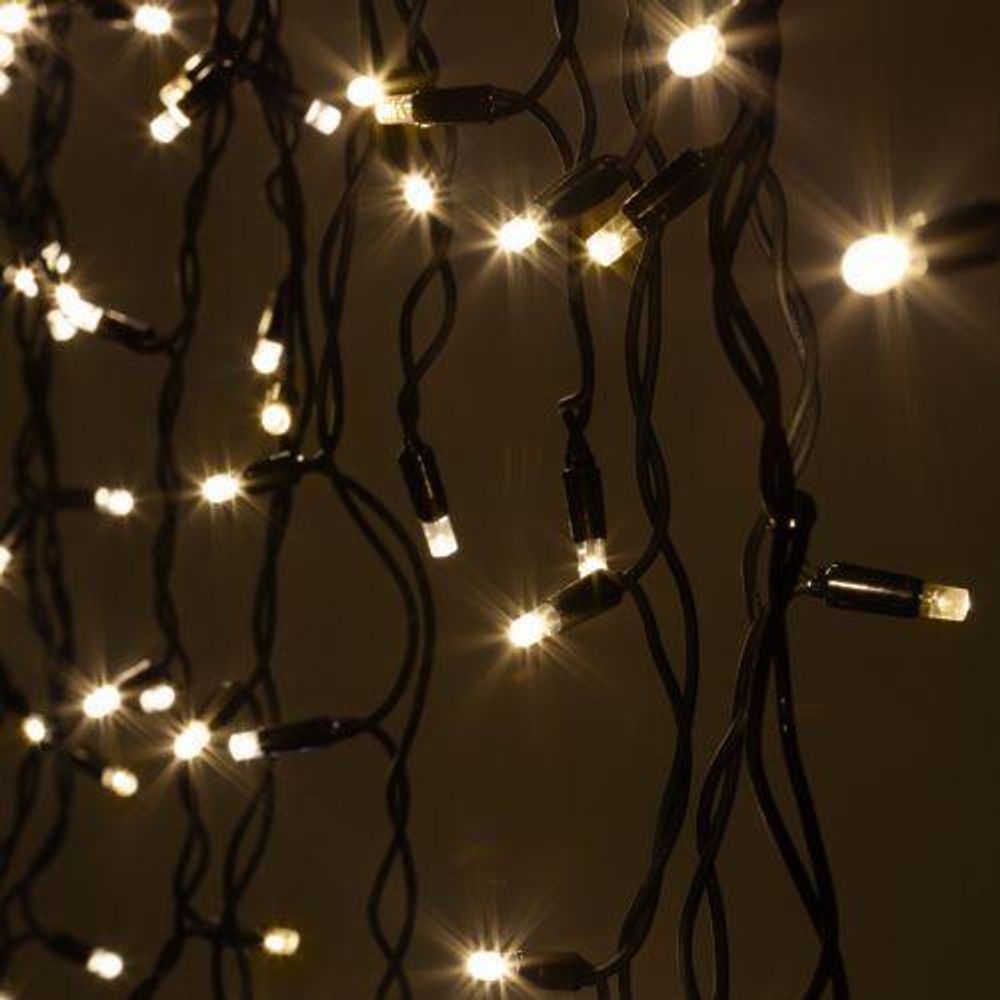 Гирлянда светодиодная "Нить" 3м 30LED тепл. бел. IP65 220В бел. мерцание провод черн. каучук (без шнура питания) Эра Б0051886