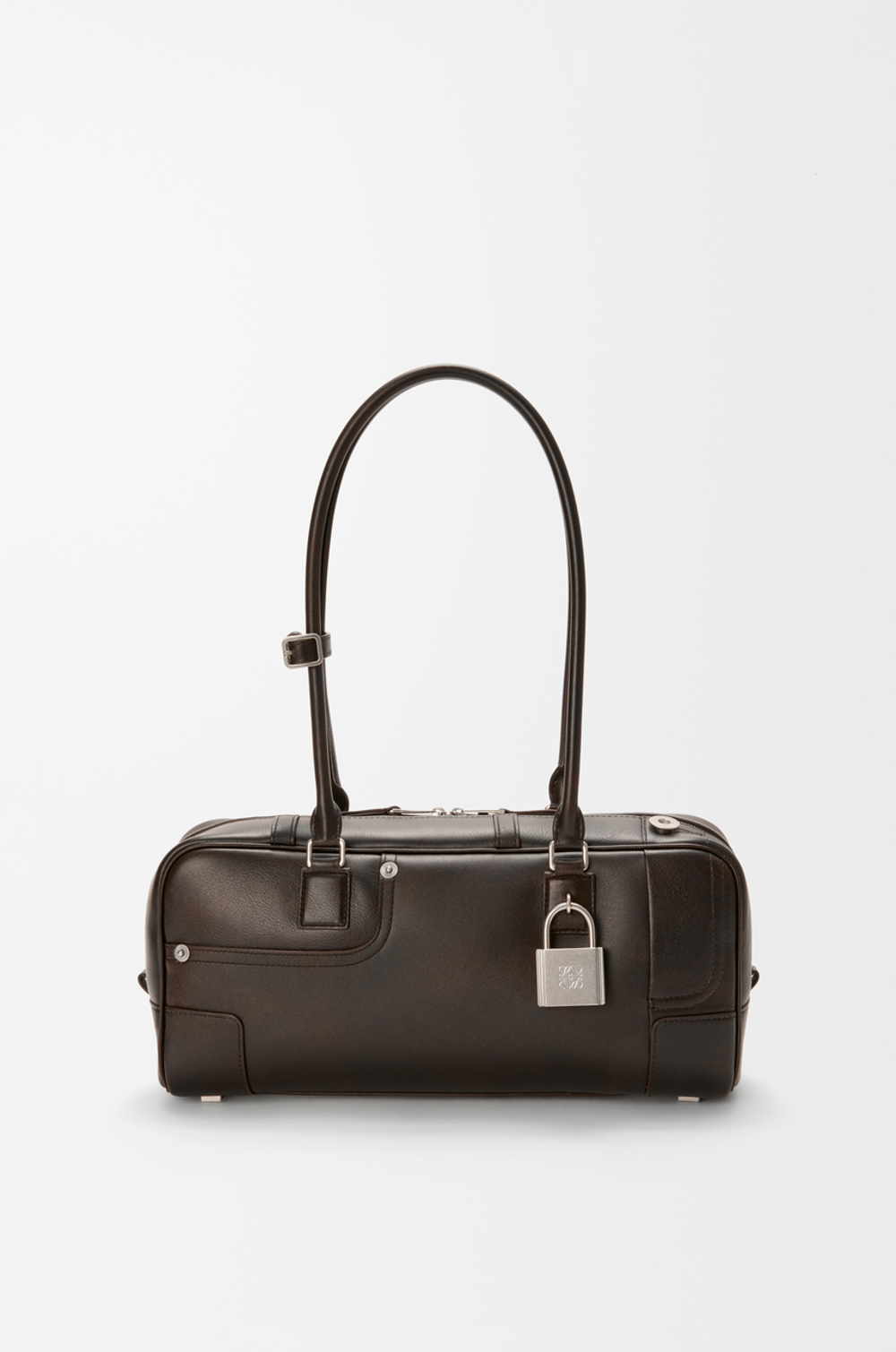 Loewe Укороченная сумка Panta Amazona 31 из блестящей телячьей кожи, темно-коричневый