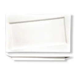 Блюдо прямоугольное 30,5*18 см со смещенным дном Asymmetry белое фарфор P.L. Proff Cuisine [1]