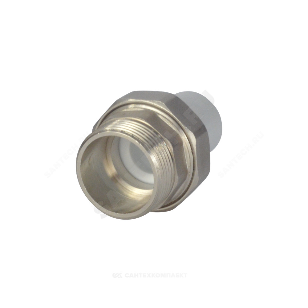 Муфта трубная PP-R комбинированная разъемная белая Дн 25х1/2" Ру25 наруж пайка/НР VALFEX 10158115