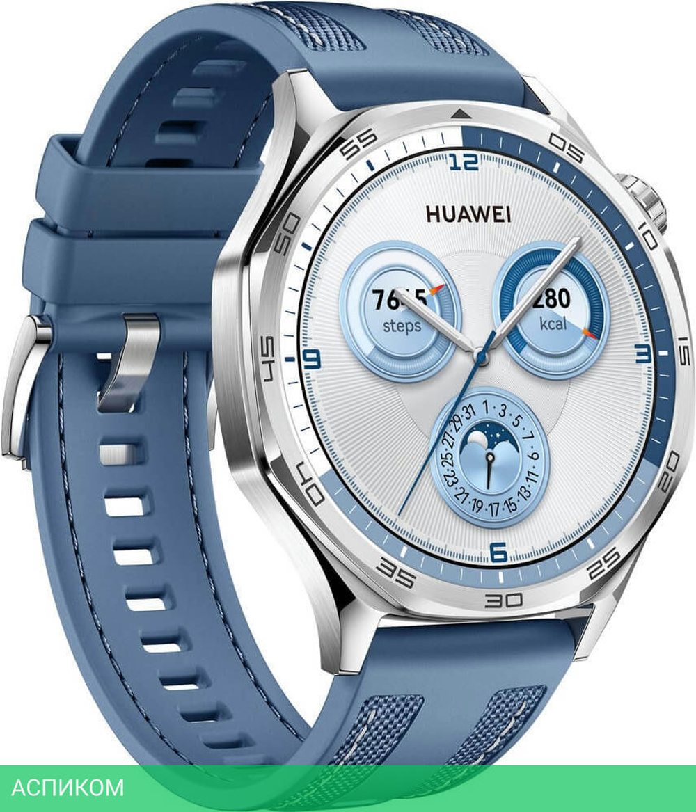 Умные часы Huawei Watch GT 5 46мм Vili-B19W Blue Woven Strap (55020DGJ)