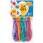 Шар латексный 35см Набор 5шт Котики (Ассорти)