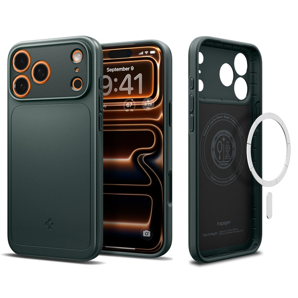 Чехол Spigen Thin Fit Magsafe для iPhone 17 Pro зеленый