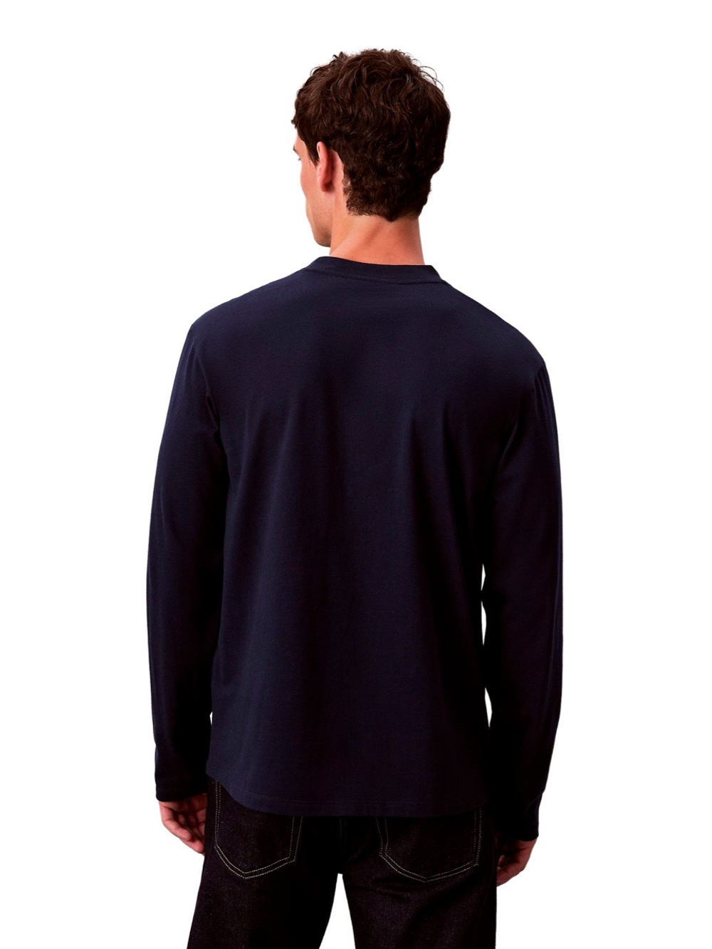 Лонгслив Calvin Klein Line Logo Graphic Relaxed Dark Sapphire