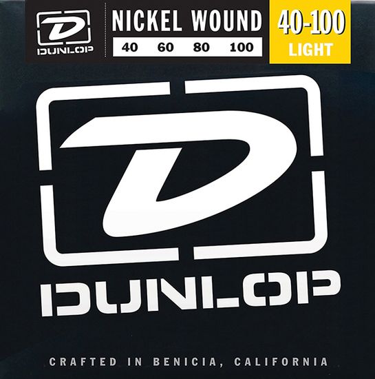 Струны для бас-гитары, никелированные, Light, 40-100, Dunlop DBN40100