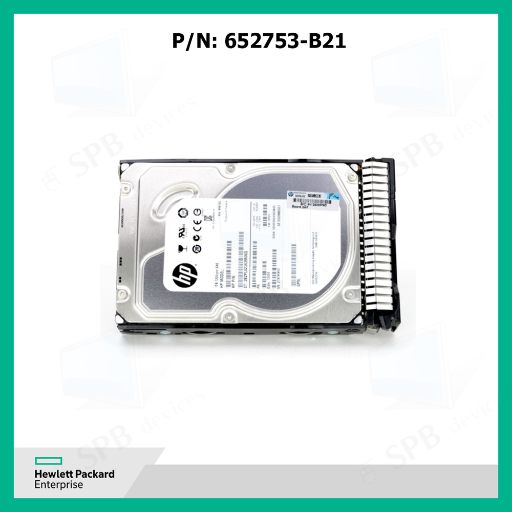 Жесткий диск HP HDD 1Tb SAS HP MDL Hot Plug 7200rpm, 3.5, 652753-B21, 653947-001
