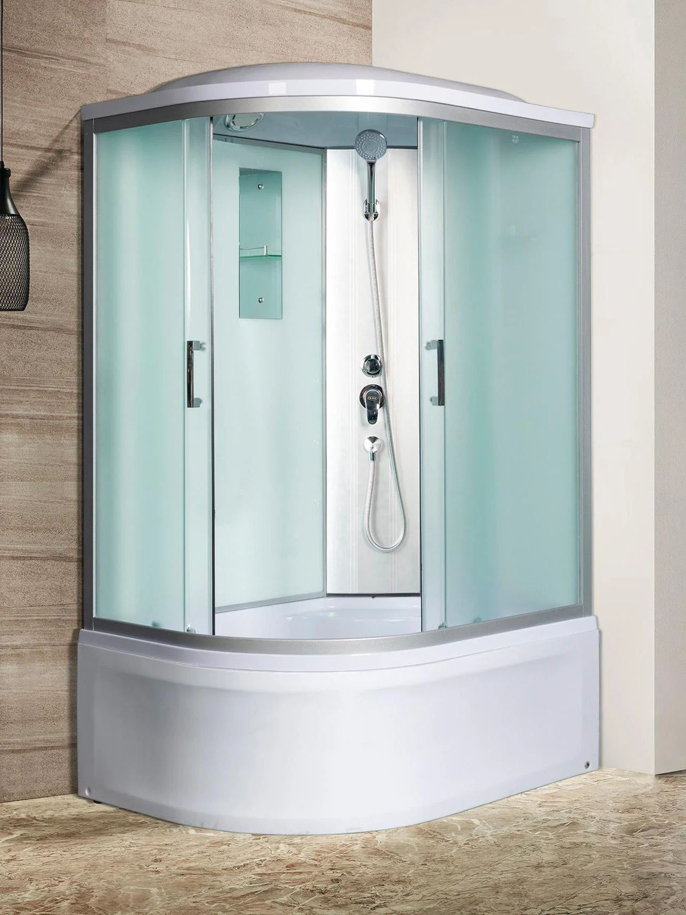 Душевая кабина RIVER  DESNA XL 120/90/44 MT R 120х90 см,  матовое стекло, поддон высокий, крыша, правосторонняя, увеличенная высота