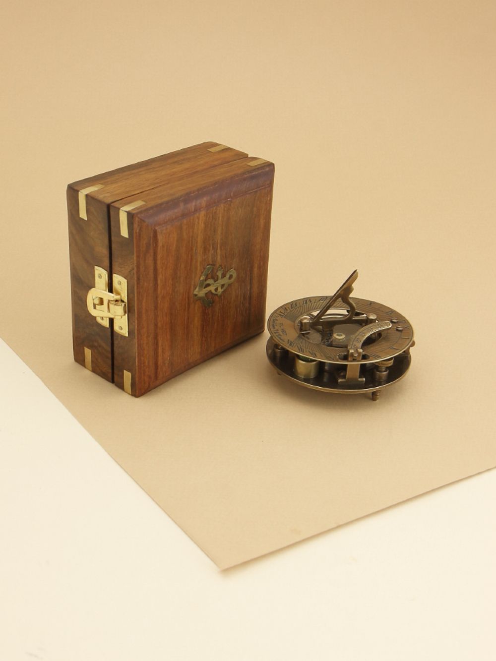 Nautical Морской компас в деревянном футляре