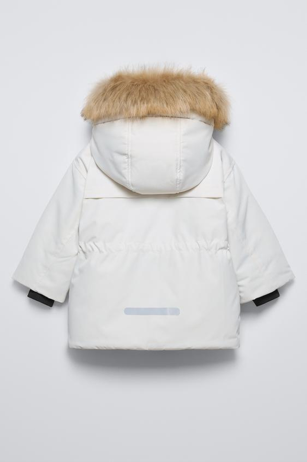 ZARA НЕПРОМОКАЕМАЯ ВЕТРОЗАЩИТНАЯ КУРТКА, ЖЕЛТОВАТО-БЕЛЫЙ