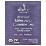 Earth Mama, Organics, 100% чай из органической бузины для укрепления иммунитета, с фруктово-ягодным вкусом, без кофеина, 16 чайных пакетиков, 28 г (0,98 унции)
