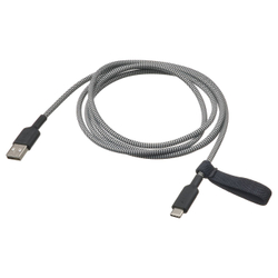 IKEA LILLHULT  (ИКЕА ЛИЛЛХУЛТ)  -  USB-A - USB-C, черный/белый, 1,5 м