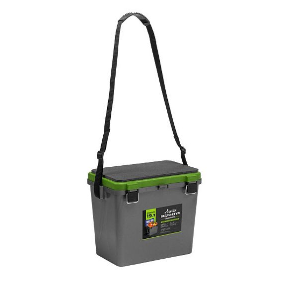 Ведро-стул серый/салатовый (T-VS-GG) Тонар