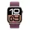 Apple Watch Series 10, 46 мм, корпус из алюминия цвета «розовое золото», спортивный ремешок петля цвета «сливовый» S/L (MWWV3)