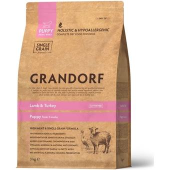 Сухой корм GRANDORF DOG Lamb&Turkey PUPPY, ягненок с индейкой для щенков всех пород с 3 недель, беременных и кормящих собак3кг