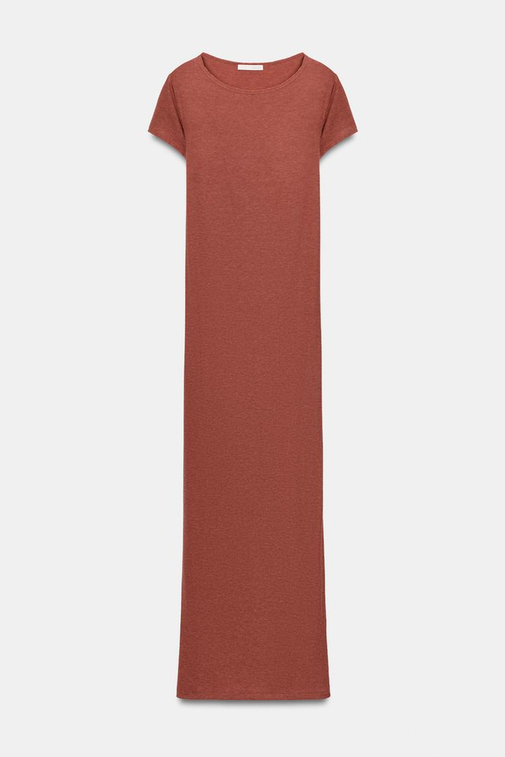 ZARA ДЛИННОЕ ПЛАТЬЕ С КОРОТКИМИ РУКАВАМИ, ОРАНЖЕВЫЙ