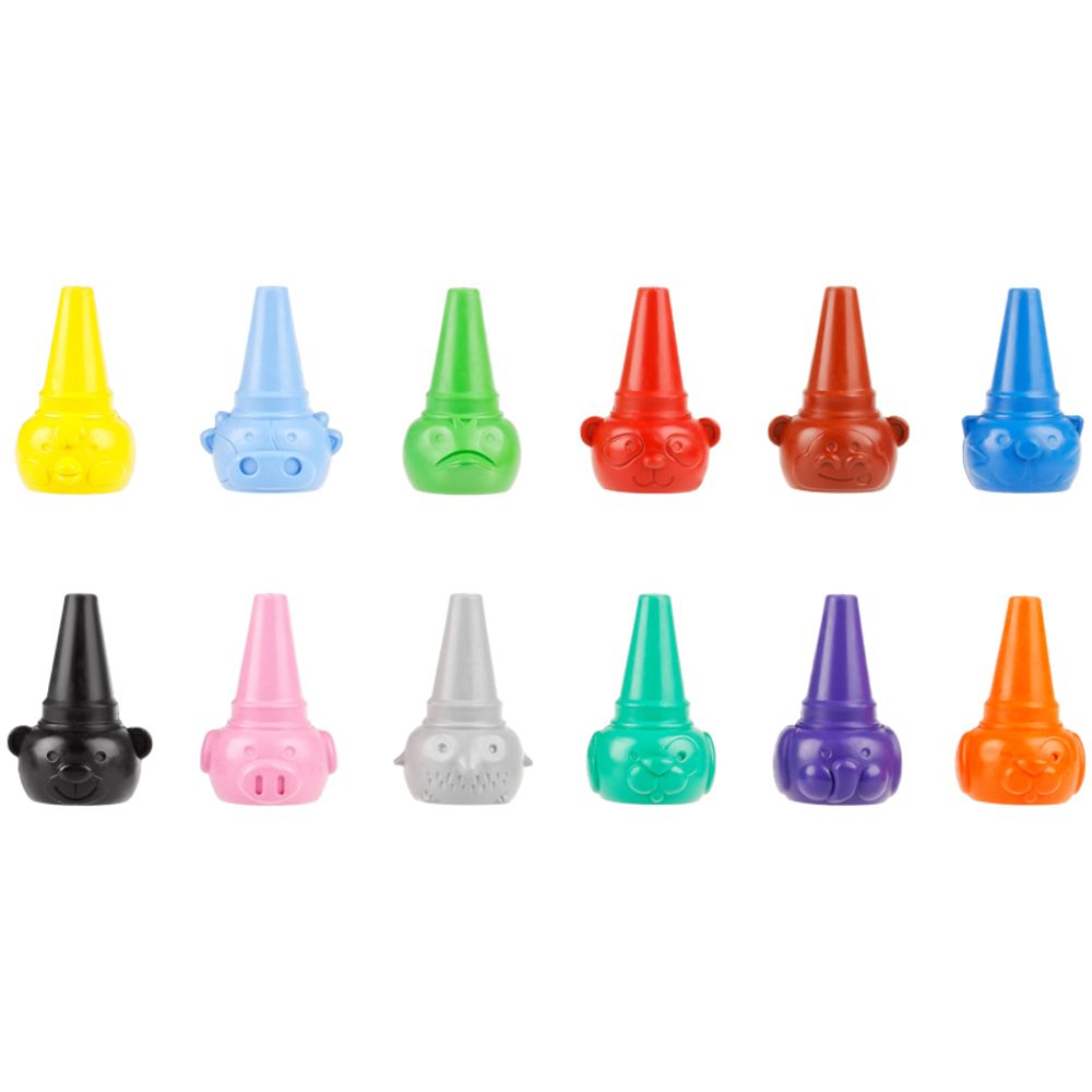 Мелки пластиковые Мульти-Пульти "Зверята", 12цв., на палец, картон