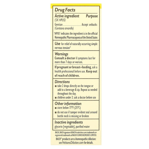 Bach, Original Flower Remedies, горечавка, 10 мл (0,35 жидк. унции)