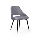 Стул William, бархат светло-серый 26/ черный конус