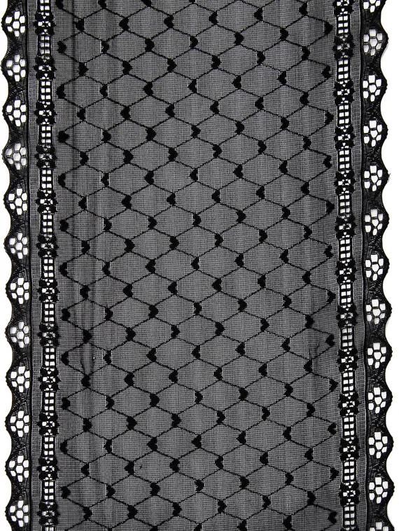 03-279 ОПТ Кружево эластичное 15,5 см, сеточка, черный 170
