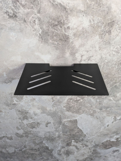 Полка для ТВ приставки 26х16см, wifi роутера, видеорекордера, игровой консоли, металл, черная