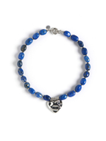 Колье "Crumpled Heart" Лазурит Silver