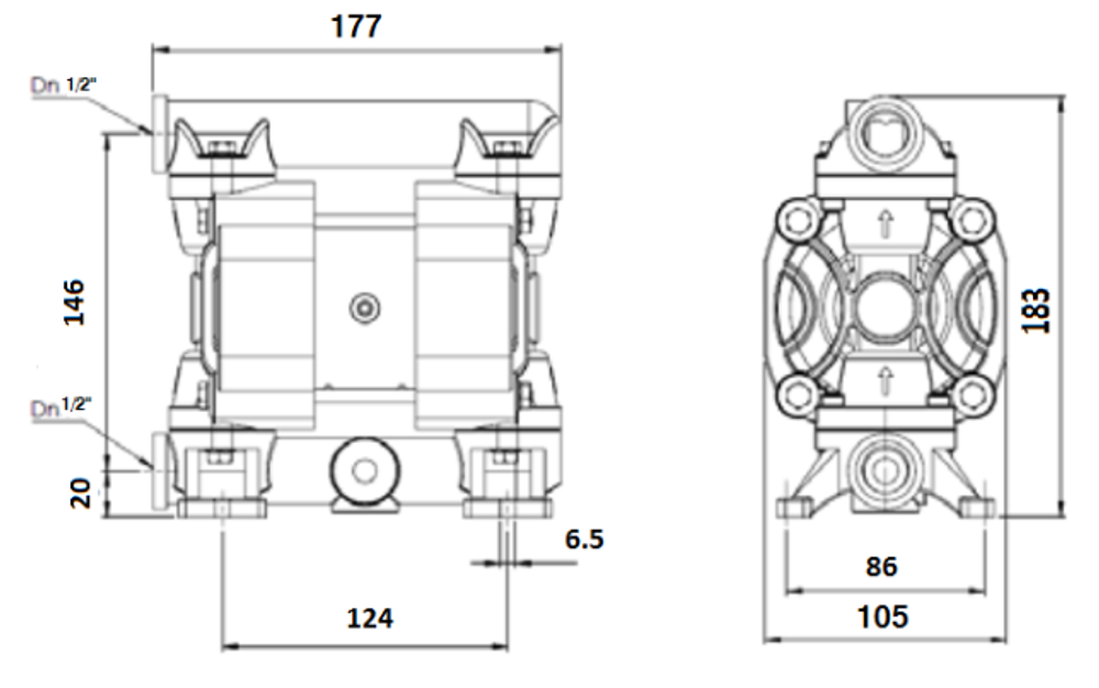 Yartek AF0030 - мембранный пневматический насос