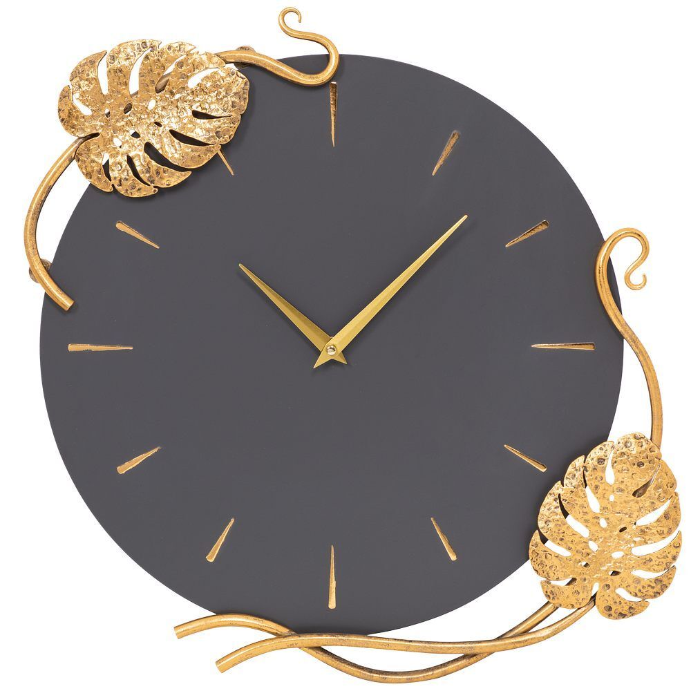 Часы настенные Monstera Deliciosa (Монстера) Серые Амбер