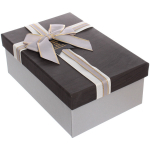 Коробка подарочная «Нежный бант» 21*14*8 см, графит