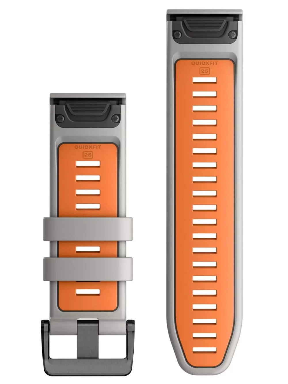 Сменный ремешок Garmin QuickFit 26 мм Fog Gray Orange силиконовый 010-13281-02
